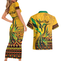 Personalized Jamaica Independence Day 1962 Couples Matching Short Sleeve Bodycon Dress and Hawaiian Shirt Jumieka Streamertail Reggae Pattern