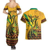 Personalized Jamaica Independence Day 1962 Couples Matching Summer Maxi Dress and Hawaiian Shirt Jumieka Streamertail Reggae Pattern