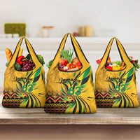 Jamaica Independence Day 1962 Grocery Bag Jumieka Streamertail Reggae Pattern