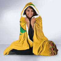 Jamaica Independence Day 1962 Hooded Blanket Jumieka Streamertail Reggae Pattern