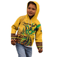 Personalized Jamaica Independence Day 1962 Kid Hoodie Jumieka Streamertail Reggae Pattern