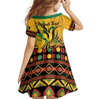 Personalized Jamaica Independence Day 1962 Kid Short Sleeve Dress Jumieka Streamertail Reggae Pattern