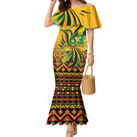 Personalized Jamaica Independence Day 1962 Mermaid Dress Jumieka Streamertail Reggae Pattern
