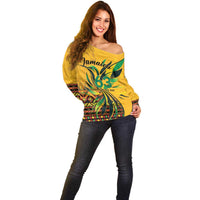 Personalized Jamaica Independence Day 1962 Off Shoulder Sweater Jumieka Streamertail Reggae Pattern