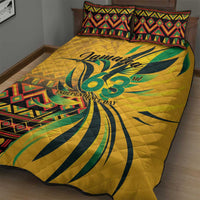 Jamaica Independence Day 1962 Quilt Bed Set Jumieka Streamertail Reggae Pattern