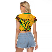 Personalized Jamaica Independence Day 1962 Raglan Cropped T Shirt Jumieka Streamertail Reggae Pattern