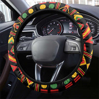 Jamaica Independence Day 1962 Steering Wheel Cover Jumieka Streamertail Reggae Pattern