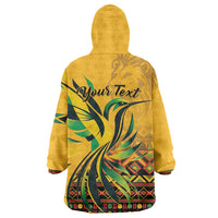 Personalized Jamaica Independence Day 1962 Wearable Blanket Hoodie Jumieka Streamertail Reggae Pattern