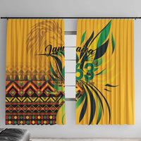 Jamaica Independence Day 1962 Window Curtain Jumieka Streamertail Reggae Pattern
