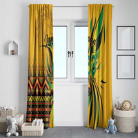 Jamaica Independence Day 1962 Window Curtain Jumieka Streamertail Reggae Pattern
