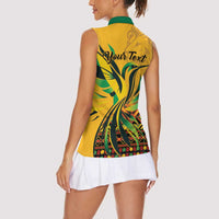 Personalized Jamaica Independence Day 1962 Women Sleeveless Polo Shirt Jumieka Streamertail Reggae Pattern