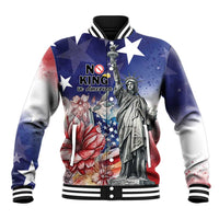 No Kings In America Baseball Jacket Watercolor Floral - Wonder Print Shop