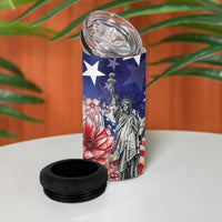 No Kings In America 4 in 1 Can Cooler Tumbler Watercolor Floral - Wonder Print Shop