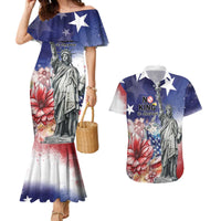 No Kings In America Couples Matching Mermaid Dress and Hawaiian Shirt Watercolor Floral - Wonder Print Shop