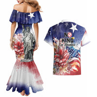 No Kings In America Couples Matching Mermaid Dress and Hawaiian Shirt Watercolor Floral - Wonder Print Shop
