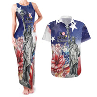 No Kings In America Couples Matching Tank Maxi Dress and Hawaiian Shirt Watercolor Floral - Wonder Print Shop