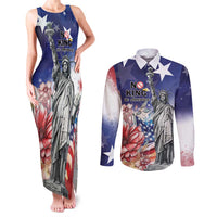 No Kings In America Couples Matching Tank Maxi Dress and Long Sleeve Button Shirt Watercolor Floral - Wonder Print Shop