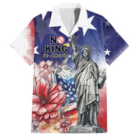 No Kings In America Family Matching Off Shoulder Short Dress and Hawaiian Shirt Watercolor Floral - Wonder Print Shop