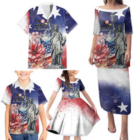 No Kings In America Family Matching Puletasi and Hawaiian Shirt Watercolor Floral - Wonder Print Shop
