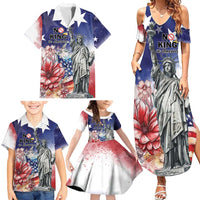No Kings In America Family Matching Summer Maxi Dress and Hawaiian Shirt Watercolor Floral - Wonder Print Shop