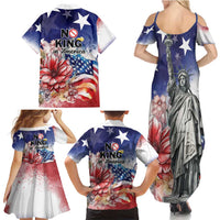 No Kings In America Family Matching Summer Maxi Dress and Hawaiian Shirt Watercolor Floral - Wonder Print Shop