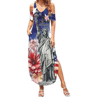 No Kings In America Family Matching Summer Maxi Dress and Hawaiian Shirt Watercolor Floral - Wonder Print Shop