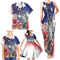 No Kings In America Family Matching Tank Maxi Dress and Hawaiian Shirt Watercolor Floral - Wonder Print Shop