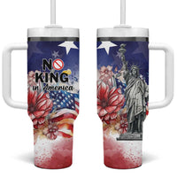 No Kings In America Tumbler With Handle Watercolor Floral - Wonder Print Shop
