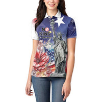 No Kings In America Women Polo Shirt Watercolor Floral - Wonder Print Shop