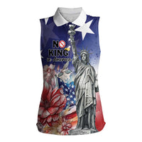 No Kings In America Women Sleeveless Polo Shirt Watercolor Floral - Wonder Print Shop