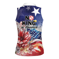 No Kings In America Women Sleeveless Polo Shirt Watercolor Floral - Wonder Print Shop
