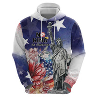 No Kings In America Zip Hoodie Watercolor Floral - Wonder Print Shop