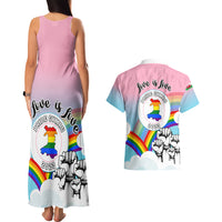 Pride Cymru Couples Matching Tank Maxi Dress And Hawaiian Shirt Welsh Dragon Rainbow Version - Wonder Print Shop