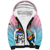 Pride Cymru Sherpa Hoodie Welsh Dragon Rainbow Version - Wonder Print Shop