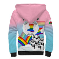 Pride Cymru Sherpa Hoodie Welsh Dragon Rainbow Version - Wonder Print Shop