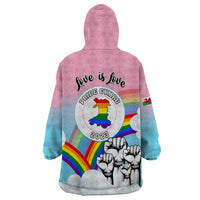 Pride Cymru Wearable Blanket Hoodie Welsh Dragon Rainbow Version - Wonder Print Shop