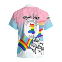 Personalised Pride Cymru Hawaiian Shirt Welsh Dragon Rainbow Version - Wonder Print Shop