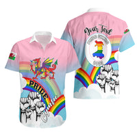 Personalised Pride Cymru Hawaiian Shirt Welsh Dragon Rainbow Version - Wonder Print Shop