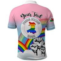 Personalised Pride Cymru Polo Shirt Welsh Dragon Rainbow Version - Wonder Print Shop