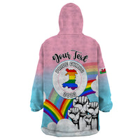 Personalised Pride Cymru Wearable Blanket Hoodie Welsh Dragon Rainbow Version - Wonder Print Shop