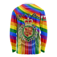 Pride Cymru Long Sleeve Shirt Love is Love Welsh Red Dragon LT01