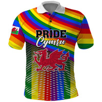 Pride Cymru Polo Shirt Love is Love Welsh Red Dragon - Wonder Print Shop