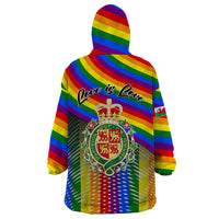 Pride Cymru Wearable Blanket Hoodie Love is Love Welsh Red Dragon - Wonder Print Shop