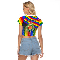 Personalised Pride Cymru Raglan Cropped T Shirt Love is Love Welsh Red Dragon - Wonder Print Shop