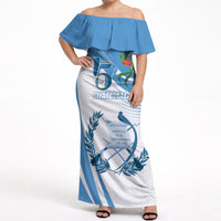 Personalized Guatemala 15 Septiembre 1821 Off Shoulder Maxi Dress Happy Independence Day