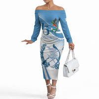 Personalized Guatemala 15 Septiembre 1821 Off The Shoulder Long Sleeve Dress Happy Independence Day