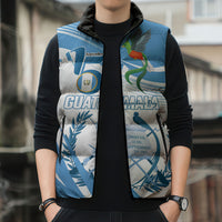 Personalized Guatemala 15 Septiembre 1821 Sleeveless Puffer Jacket Happy Independence Day