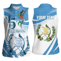 Personalized Guatemala 15 Septiembre 1821 Women Sleeveless Polo Shirt Happy Independence Day