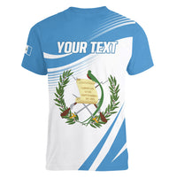 Personalized Guatemala 15 Septiembre 1821 Women V-Neck T-Shirt Happy Independence Day