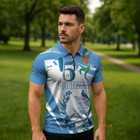 Personalized Guatemala 15 Septiembre 1821 Zipper Polo Shirt Happy Independence Day
